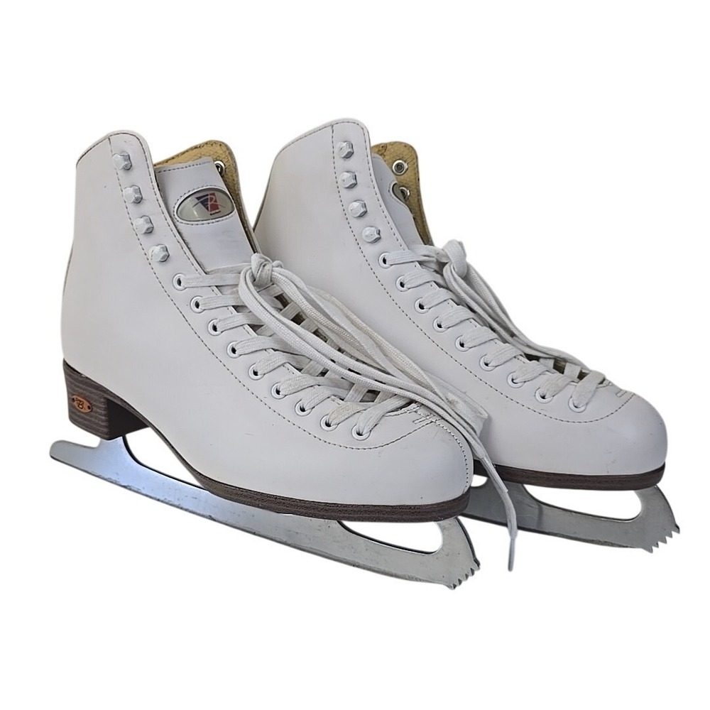 Riedell Ice Skates Women's Size 9 White 110W Opal Lace Up Figure Skates 24565